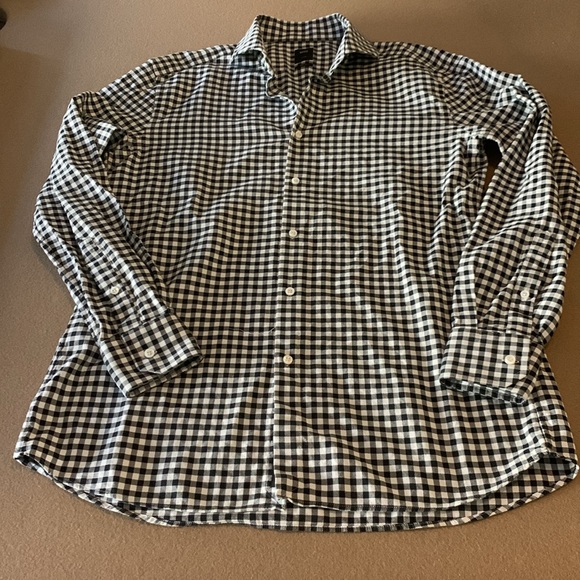 BOSS T-Christo Tailored Slim Fit Tessitura Monti Button Down Checkered Shirt- 16 - Picture 4 of 13